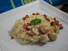 Risoto de frango com abobrinha