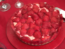 Torta espelhada de morango