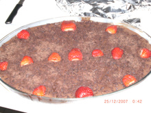 Pavê de morango e chocolate