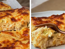 Faça uma vez e tenha um lanche delicioso para a semana inteira: torta de frango cremosa fit, perfeita para separar em porções e levar para o trabalho ou treino