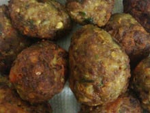 Bolinho de beringela com carne moida