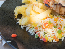 Arroz de bacalhau com batata frita