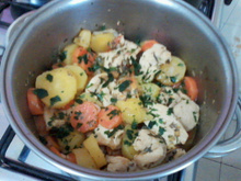 Frango cremoso com mandioquinha