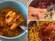 Macarrão de uma panela só muito cremoso pra comer no friozinho: cuidado pra não comer tudo sozinho