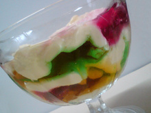 Gelatina mix ao creme de baunilha