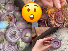 Você precisa provar isso: cebola roxa com parmesão e alecrim para acompanhar sopas e saladas