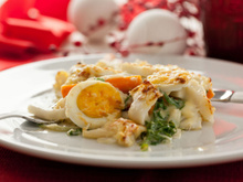 Bacalhau gratinado com especiarias