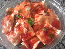 Ravióli com beterraba