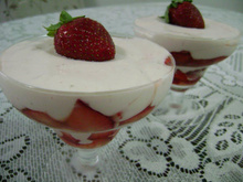 Creme com morangos