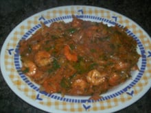 Camarão com legumes