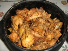 Frango caipira com polenta e cambuquira