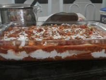 Lasanha com dois molhos