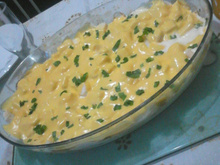 Salmão ao creme branco de palmito