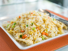 Arroz com queijo coalho