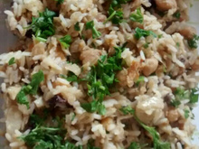 Arroz português com grão-de-bico