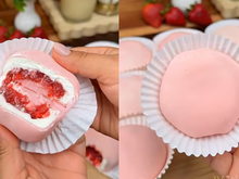 A sobremesa mais fofinha do mundo: aprenda a fazer mochi recheado com geleia de morango em casa