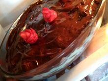 Pavê de chocolate e morango