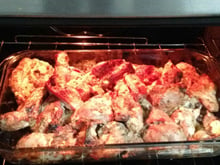 Frango assado ao forno com batatas