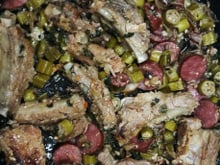 Costelinha de porco com quiabo