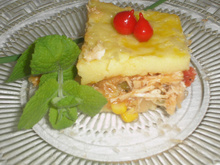 Polenta recheada com frango