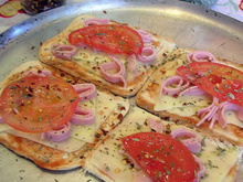 Mini pizza de pão de forma