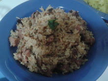 Arroz carreteiro de churrasco