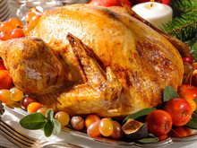 Peru com calda de maracujá