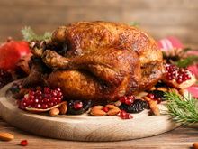 Peru especial de Natal com ervas finas e frutas