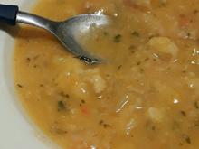 Sopa com peixe e aveia