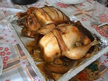 Frango assado com farofa