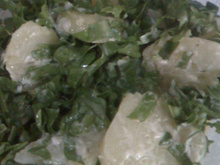 Salada de batatas com rúcula