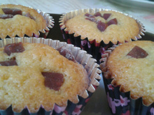 Muffin de fubá com goiabada