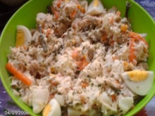 Salada de peixe com creme de ervas