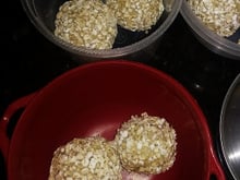 Salgadinho fit de batata doce com frango