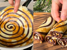 Panqueca mesclada de dois sabores: a opção mais bonita e deliciosa para o seu lanche da tarde