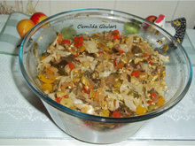 Salada de berinjela à moda Cleo no micro-ondas