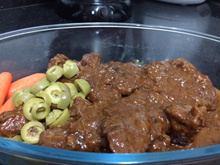 Capa de filé na panela de pressão