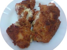 Sobrecoxas à milanesa recheadas