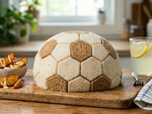 Sanduíche de camadas de bola de futebol para assistir os jogos