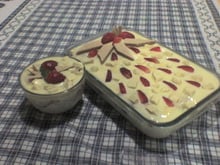 Pavê de morango com chocolate branco