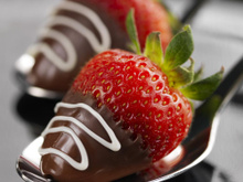 Morangos banhados no chocolate Lindt