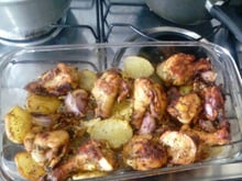 Frango assado suculento