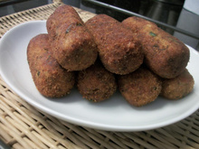 Croquete de batata com carne moída