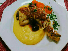 Frango com polenta