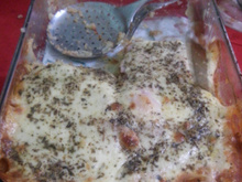 Bife à parmegiana com purê