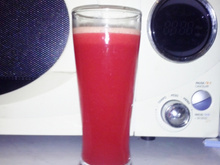 Suco de cenoura, beterraba, limão