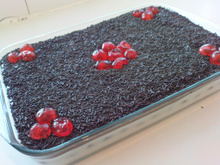 Pavê de creme de chocolate branco e brigadeiro