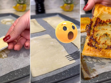 Sirva um folhado diferente no fim de semana: a massa vai por cima do recheio e ao forno!