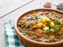Sopa de lentilha para reveillon