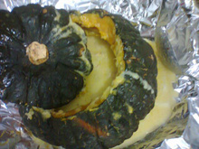 Fricassê de frango na abóbora moranga